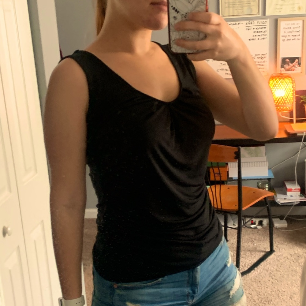 New York & Co. Stretchy Black Sleeveless Blouse